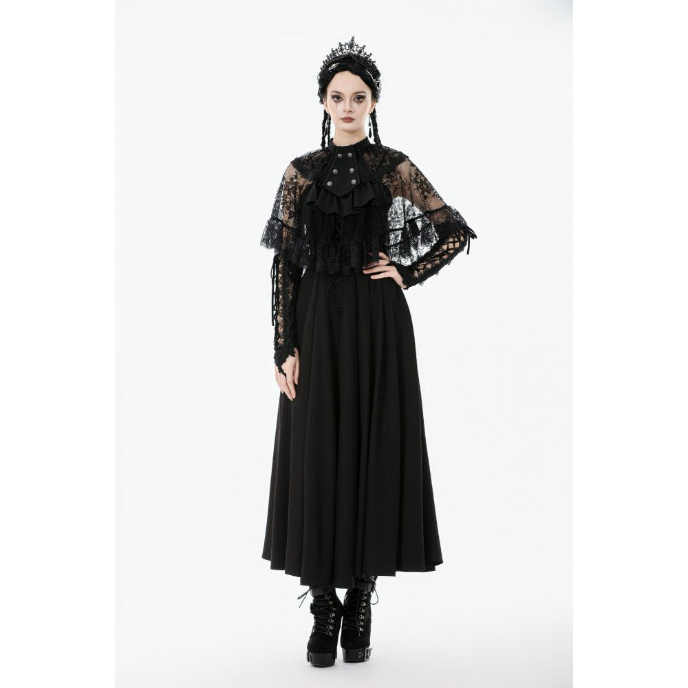Dark in Love Bellatrix Lace Ruffle Capelet - DevilGothic DevilGothic