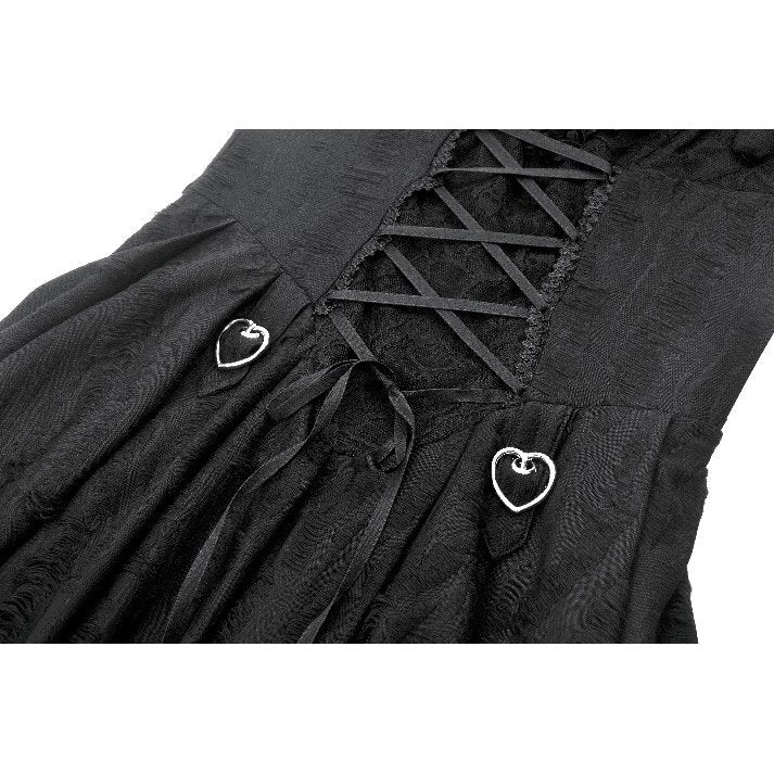 Dark in Love Mortalis Lace-Up Goth Dress in Black - DevilGothic DevilGothic