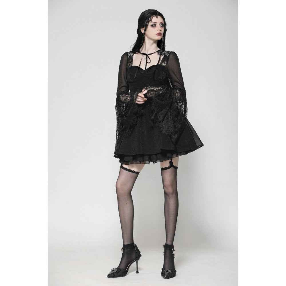 Dark in Love Greta Dark Mystique Gothic Lace-Up Mesh Dress