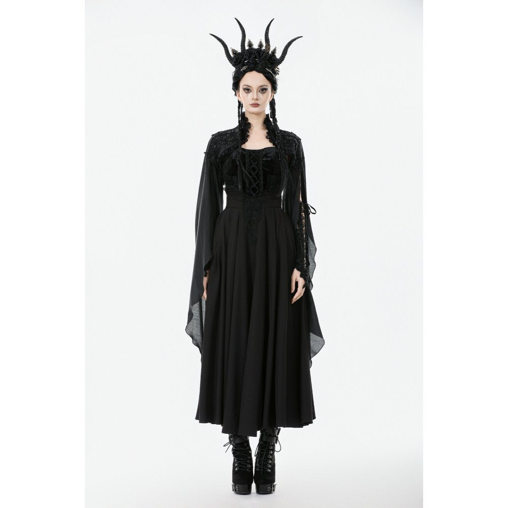 Dark in Love Erzsébet Dramatic Lace Gothic Cape Shrug - DevilGothic DevilGothic