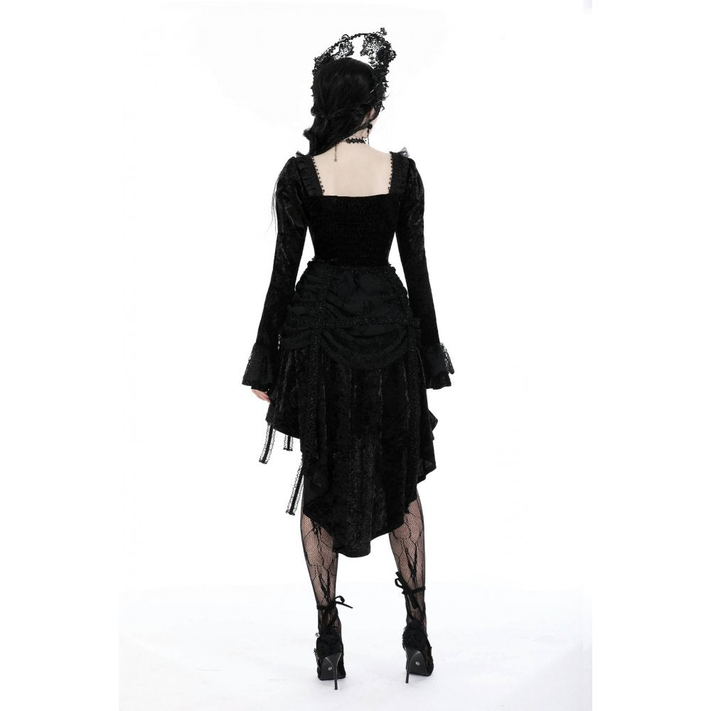 Dark in Love Seraphina Velvet Lace Goth Dress - DevilGothic DevilGothic