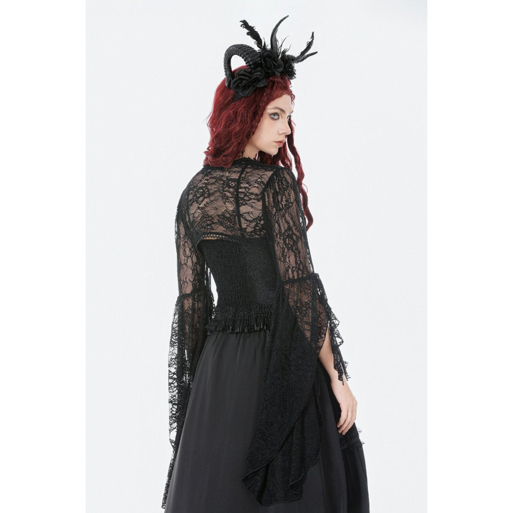 Dark In Love Lilith 3D Lace Bell Sleeve Cape - DevilGothic DevilGothic