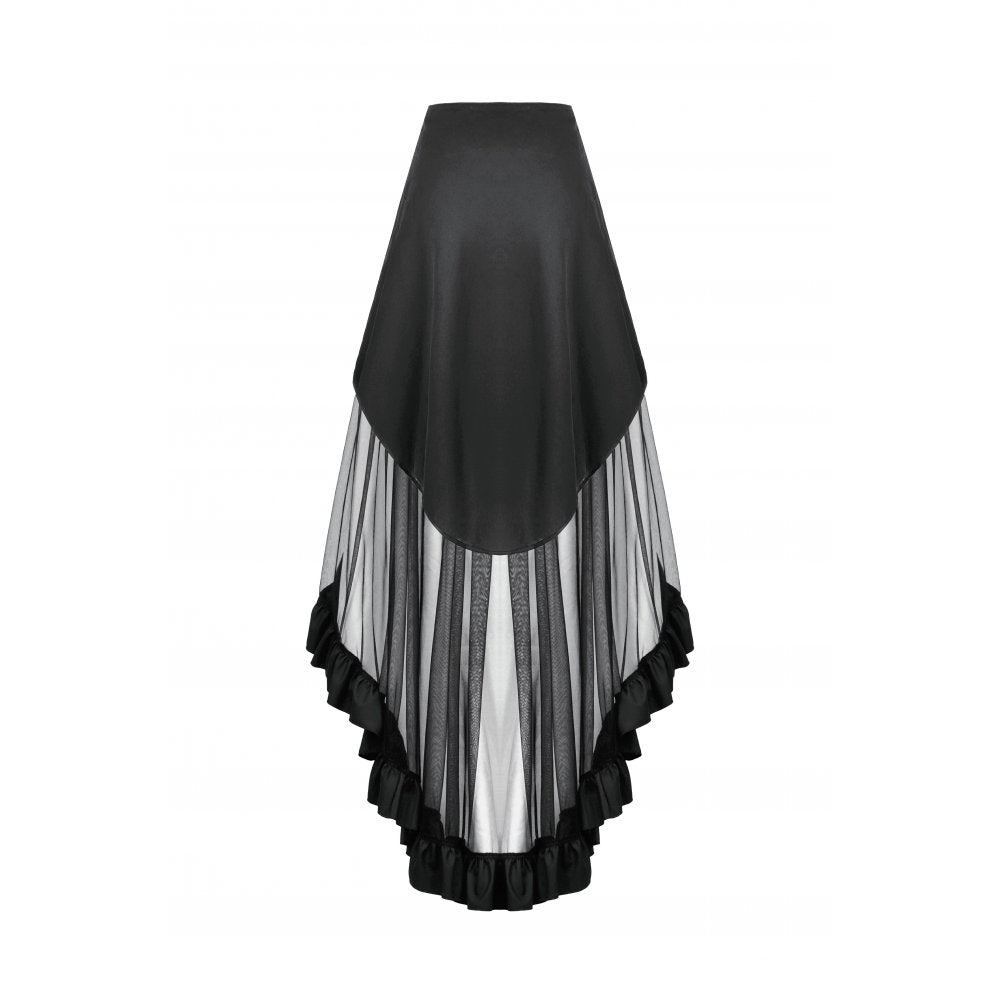 Dark in Love Belladonna Mesh Buckled Goth Skirt in Black - DevilGothic DevilGothic