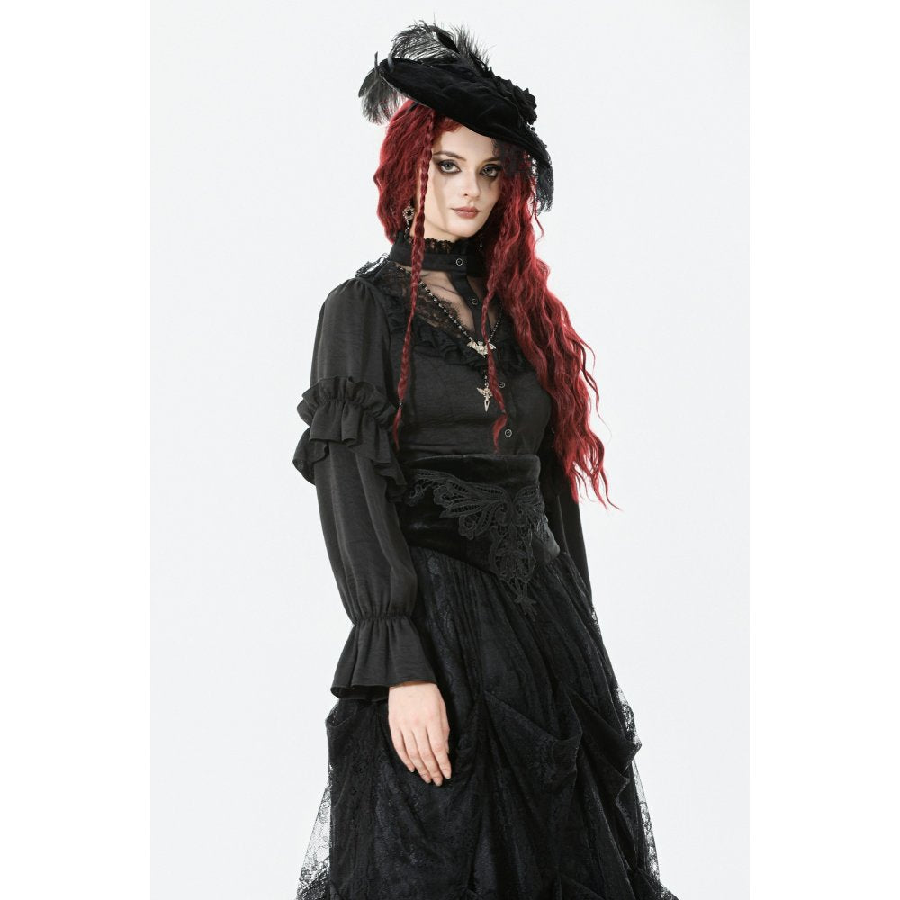 Dark in Love Bellatrix Frill Blouse - DevilGothic DevilGothic