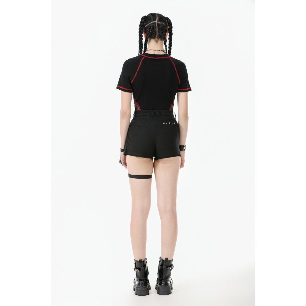 Dark in Love Gwen Pleated Garter Shorts - DevilGothic DevilGothic
