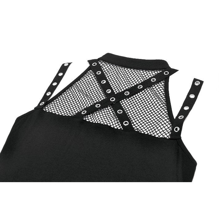 Dark in Love Ruth Mesh Strap Gothic Sleeveless Top - DevilGothic DevilGothic
