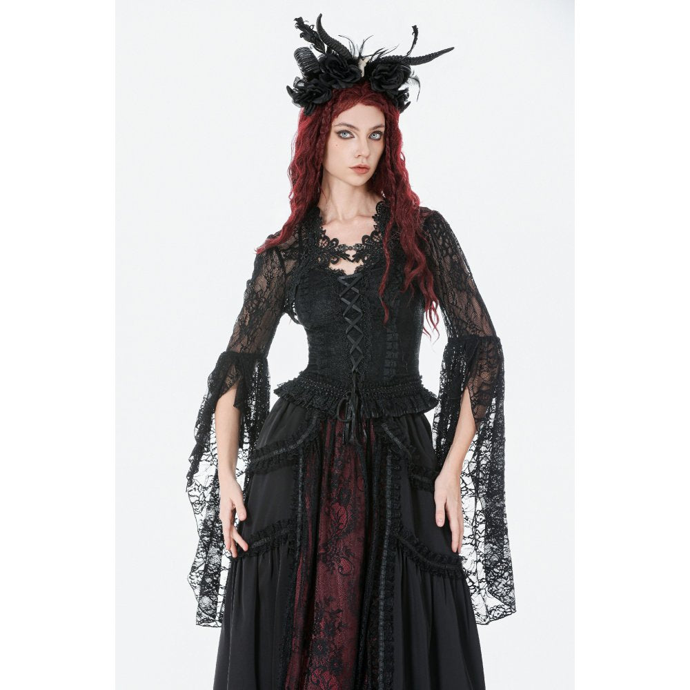 Dark In Love Lilith 3D Lace Bell Sleeve Cape - DevilGothic DevilGothic