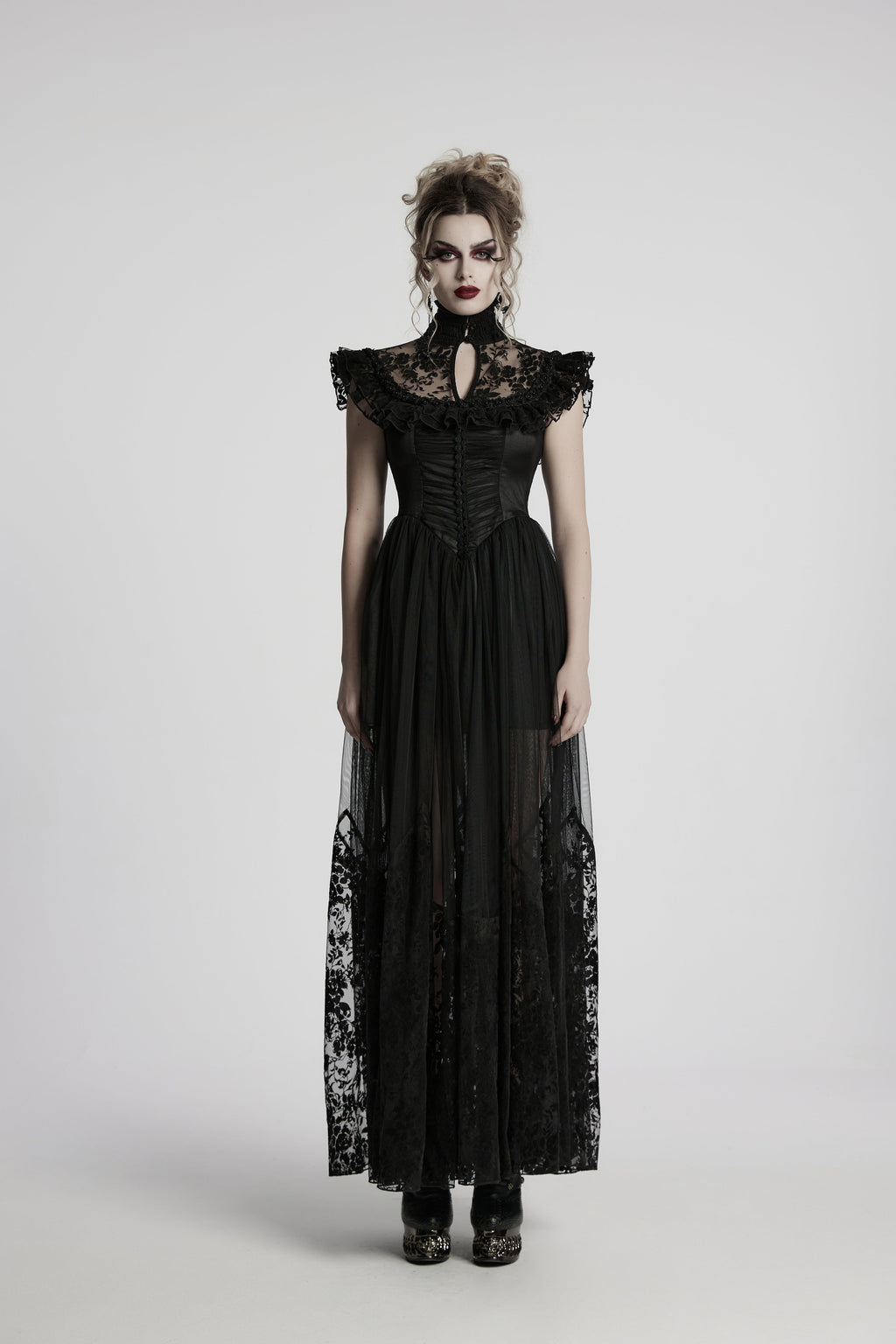 Punk Rave Seraphina Goth Flying Sleeve Dress - DevilGothic DevilGothic