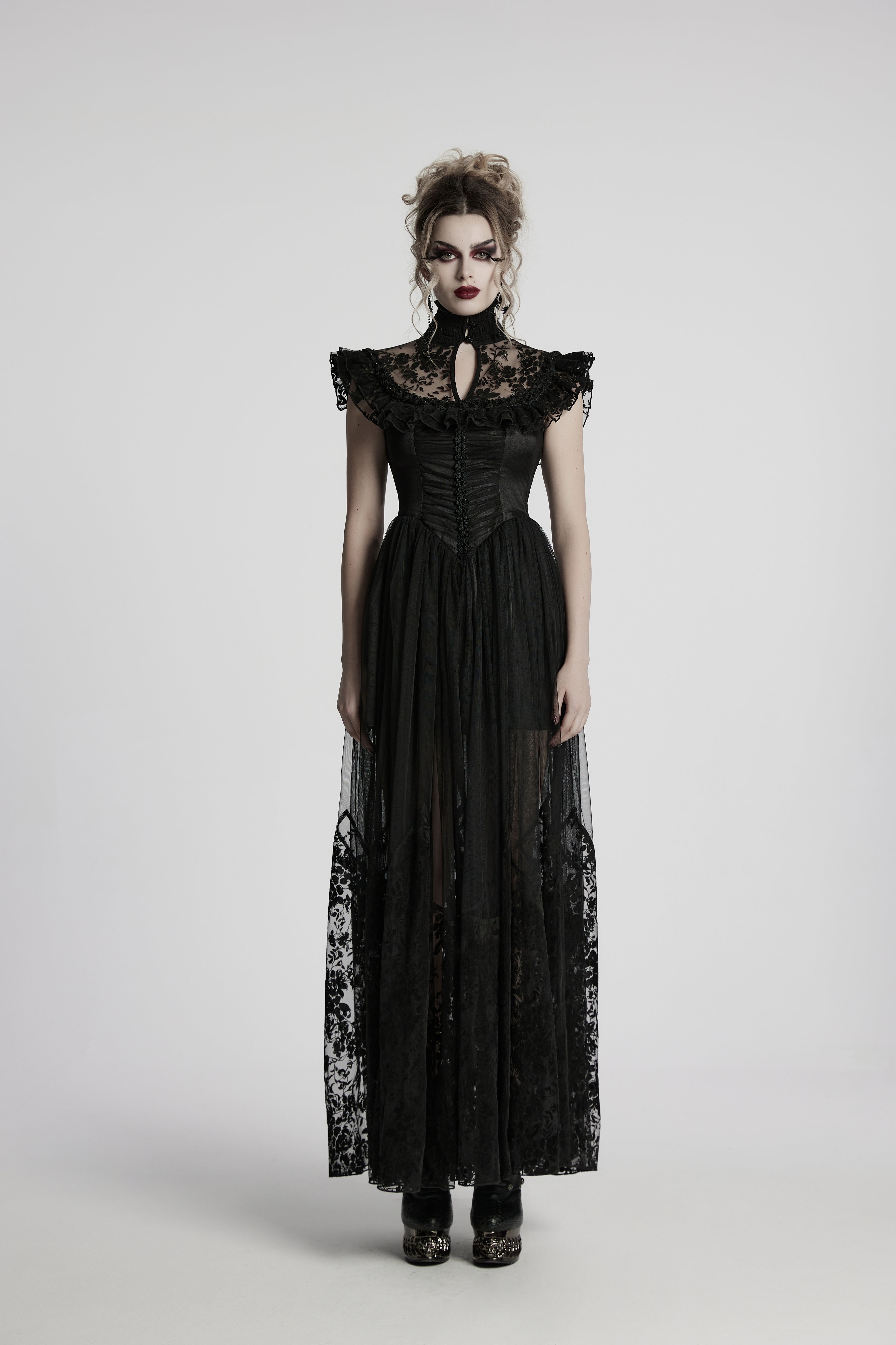 Punk Rave Seraphina Goth Flying Sleeve Dress - DevilGothic DevilGothic