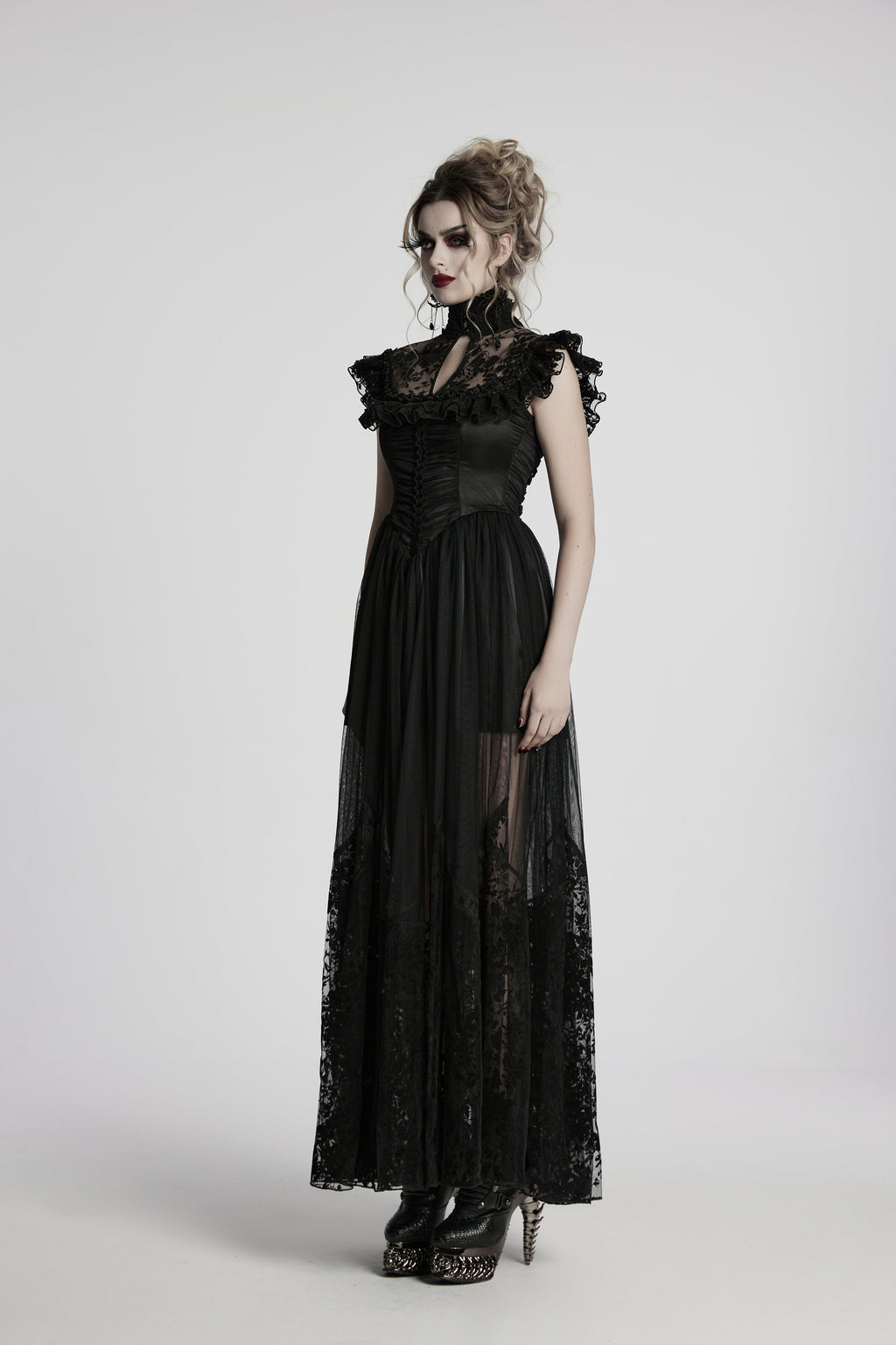 Punk Rave Seraphina Goth Flying Sleeve Dress - DevilGothic DevilGothic