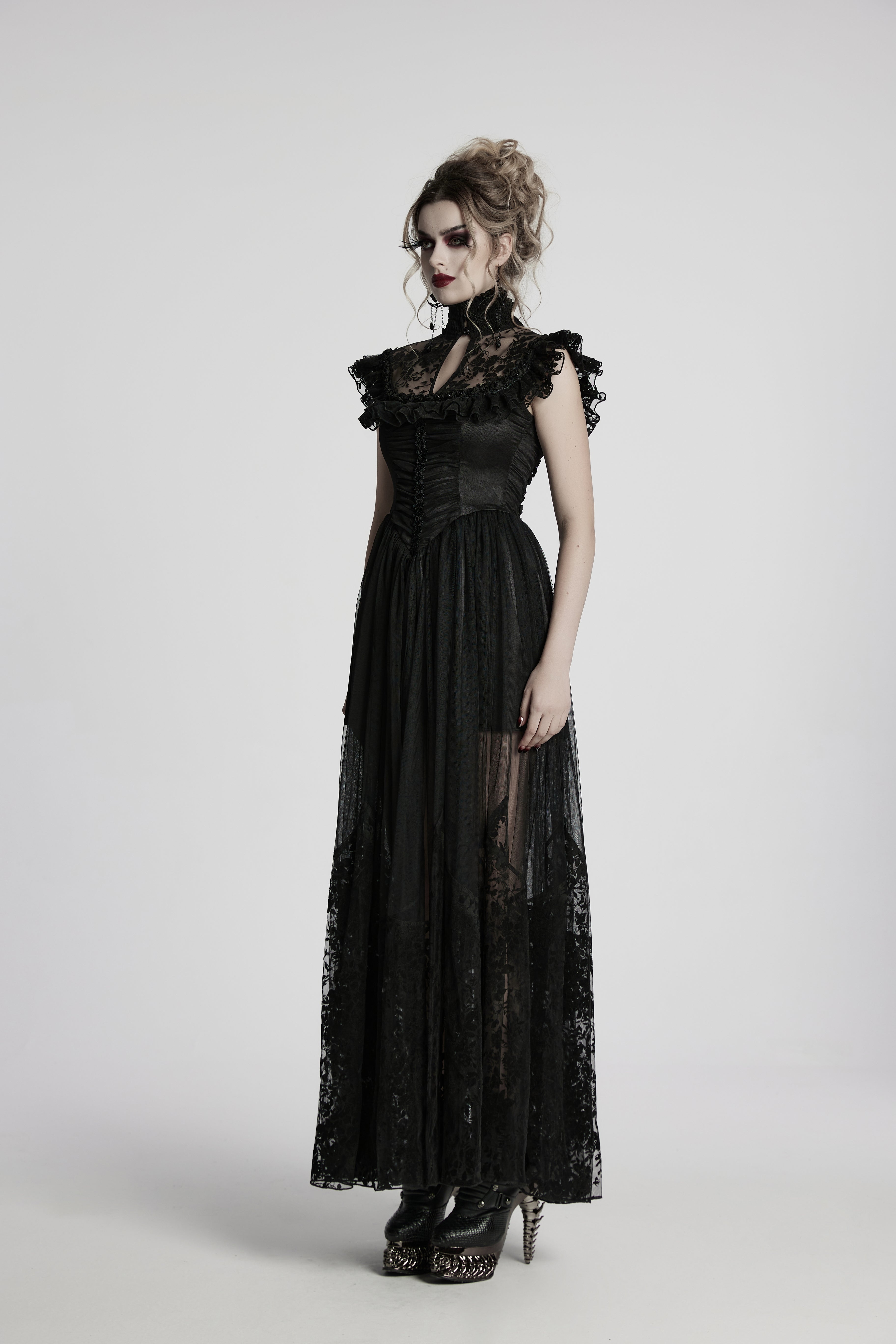 Punk Rave Seraphina Goth Flying Sleeve Dress - DevilGothic DevilGothic