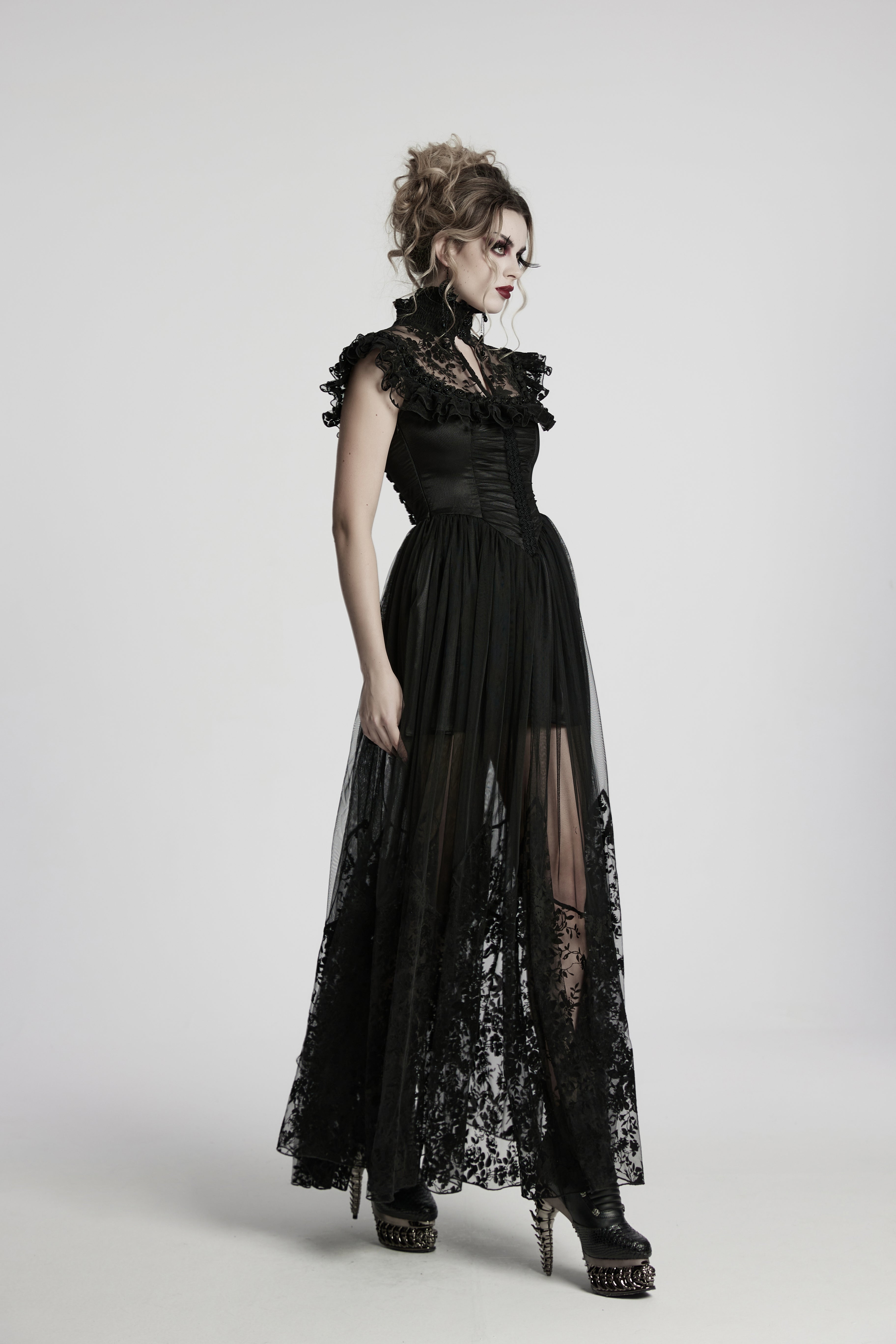 Punk Rave Seraphina Goth Flying Sleeve Dress - DevilGothic DevilGothic