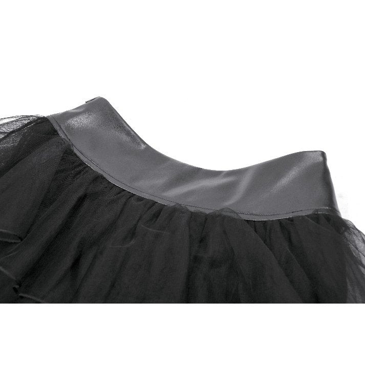 Dark in Love Bonded Tulle Layered Goth Mini Skirt in Black - DevilGothic DevilGothic