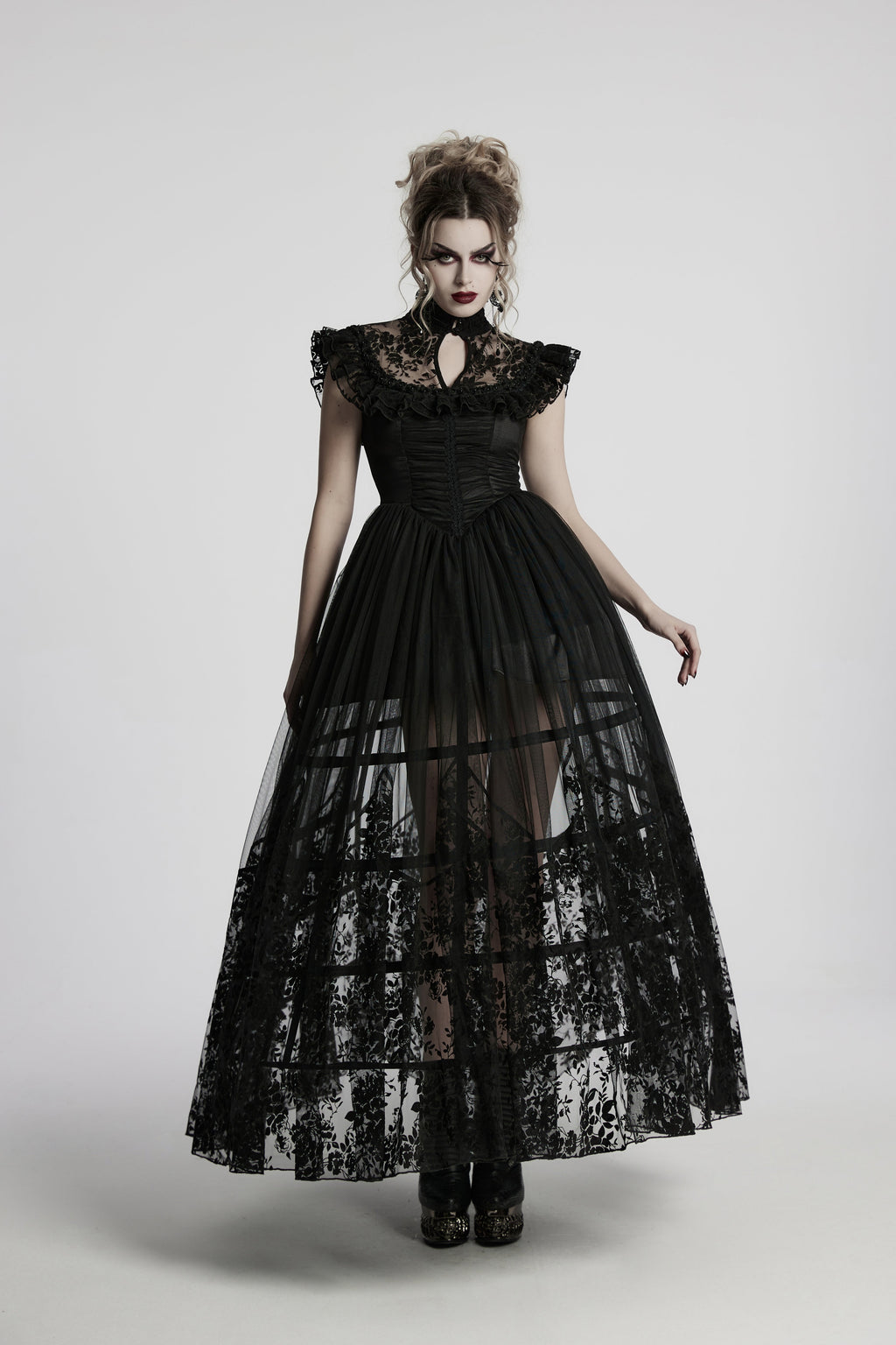 Punk Rave Seraphina Goth Flying Sleeve Dress - DevilGothic DevilGothic