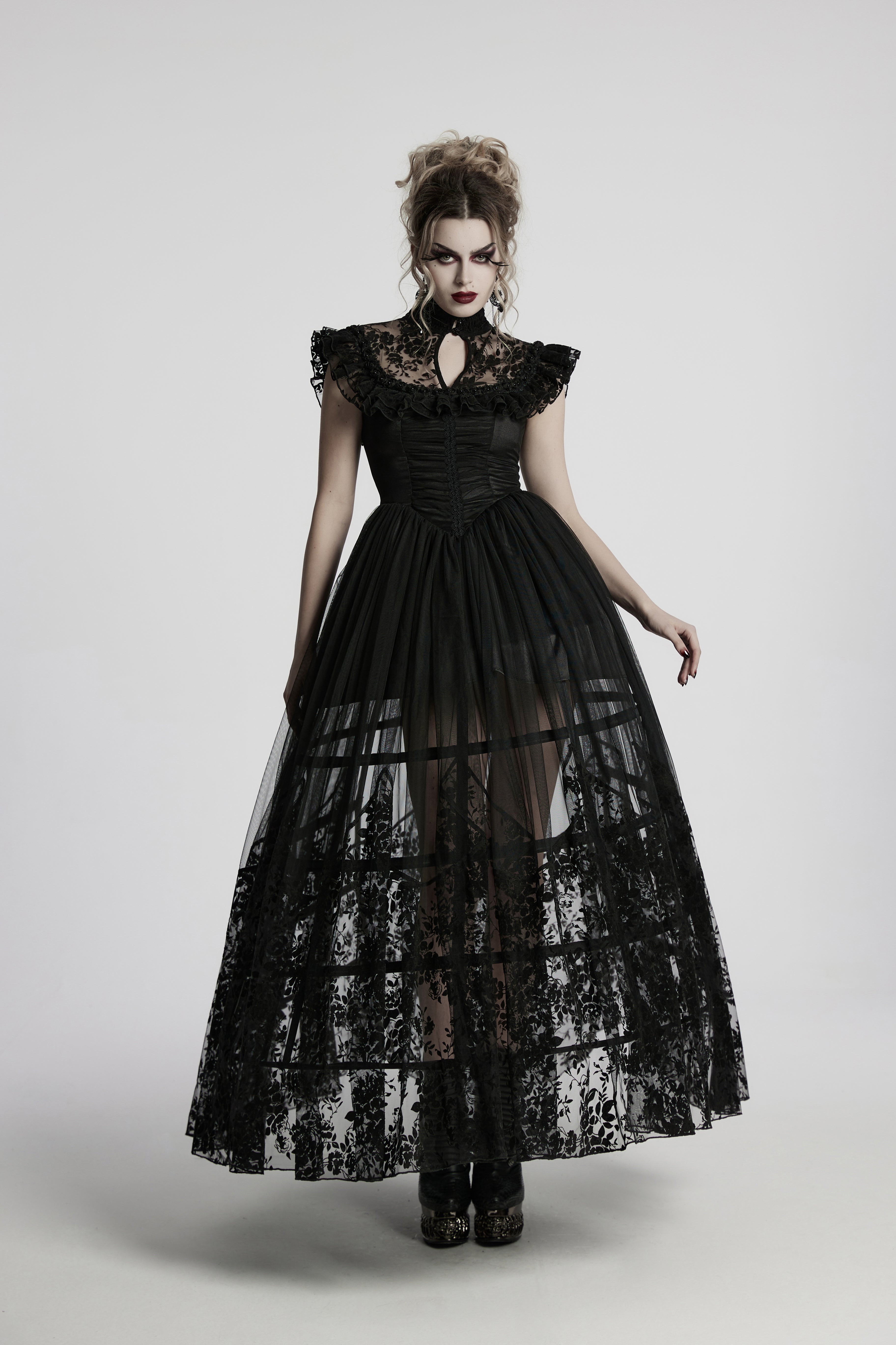 Punk Rave Seraphina Goth Flying Sleeve Dress - DevilGothic DevilGothic