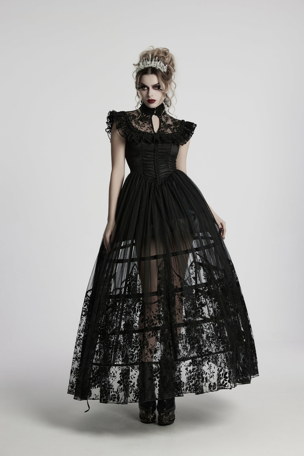 Punk Rave Seraphina Goth Flying Sleeve Dress - DevilGothic DevilGothic