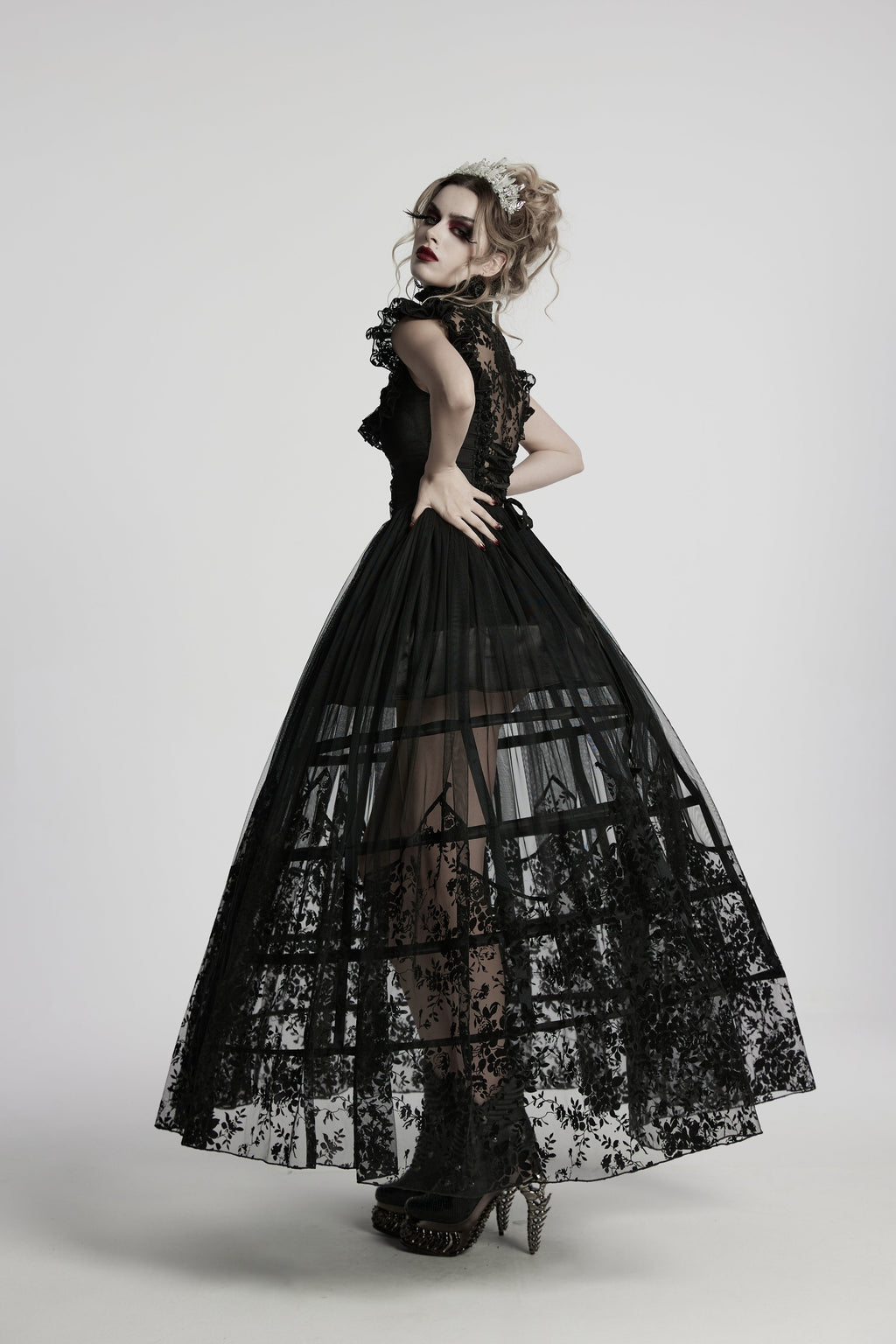 Punk Rave Seraphina Goth Flying Sleeve Dress - DevilGothic DevilGothic