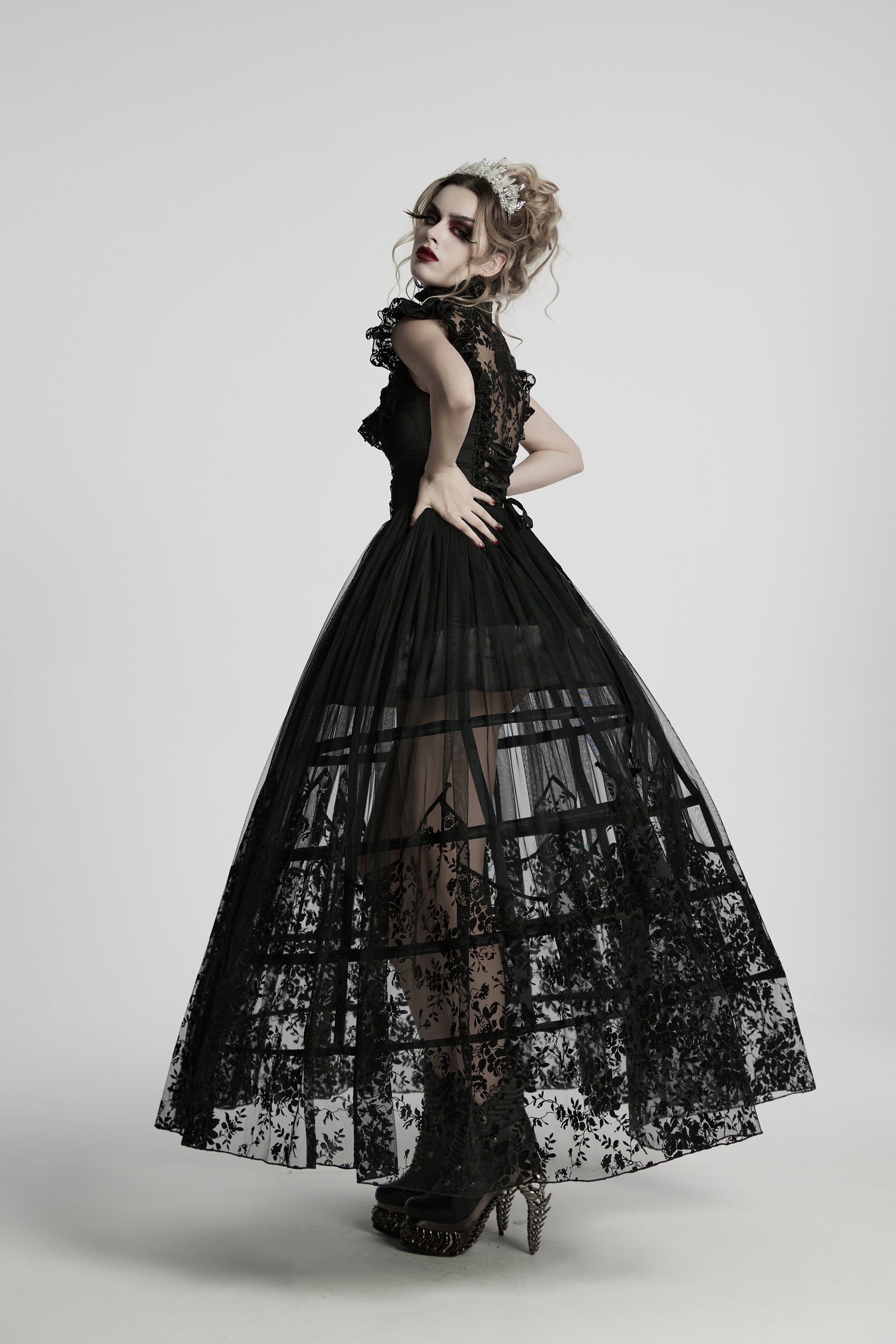 Punk Rave Seraphina Goth Flying Sleeve Dress - DevilGothic DevilGothic
