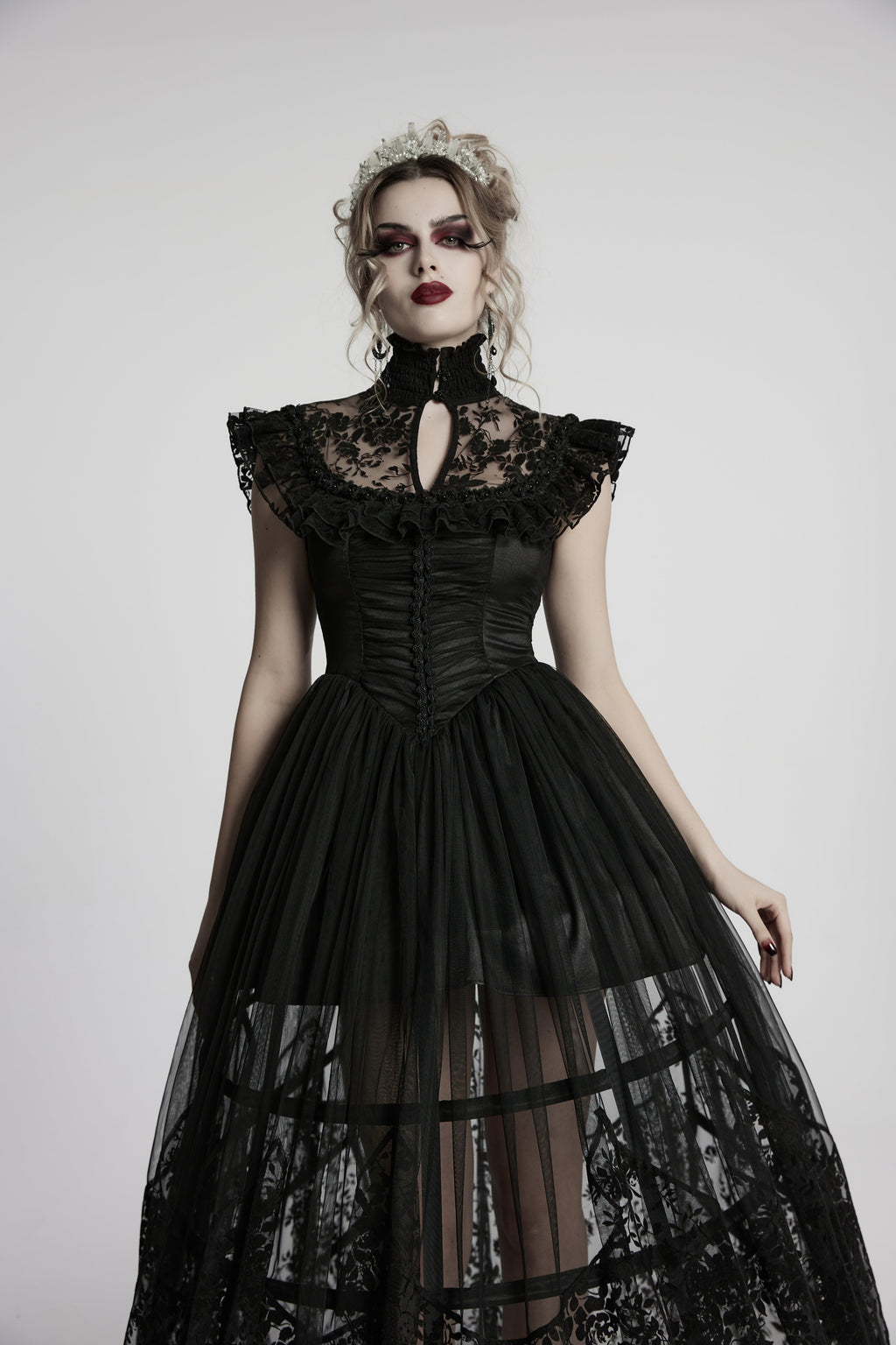 Punk Rave Seraphina Goth Flying Sleeve Dress - DevilGothic DevilGothic
