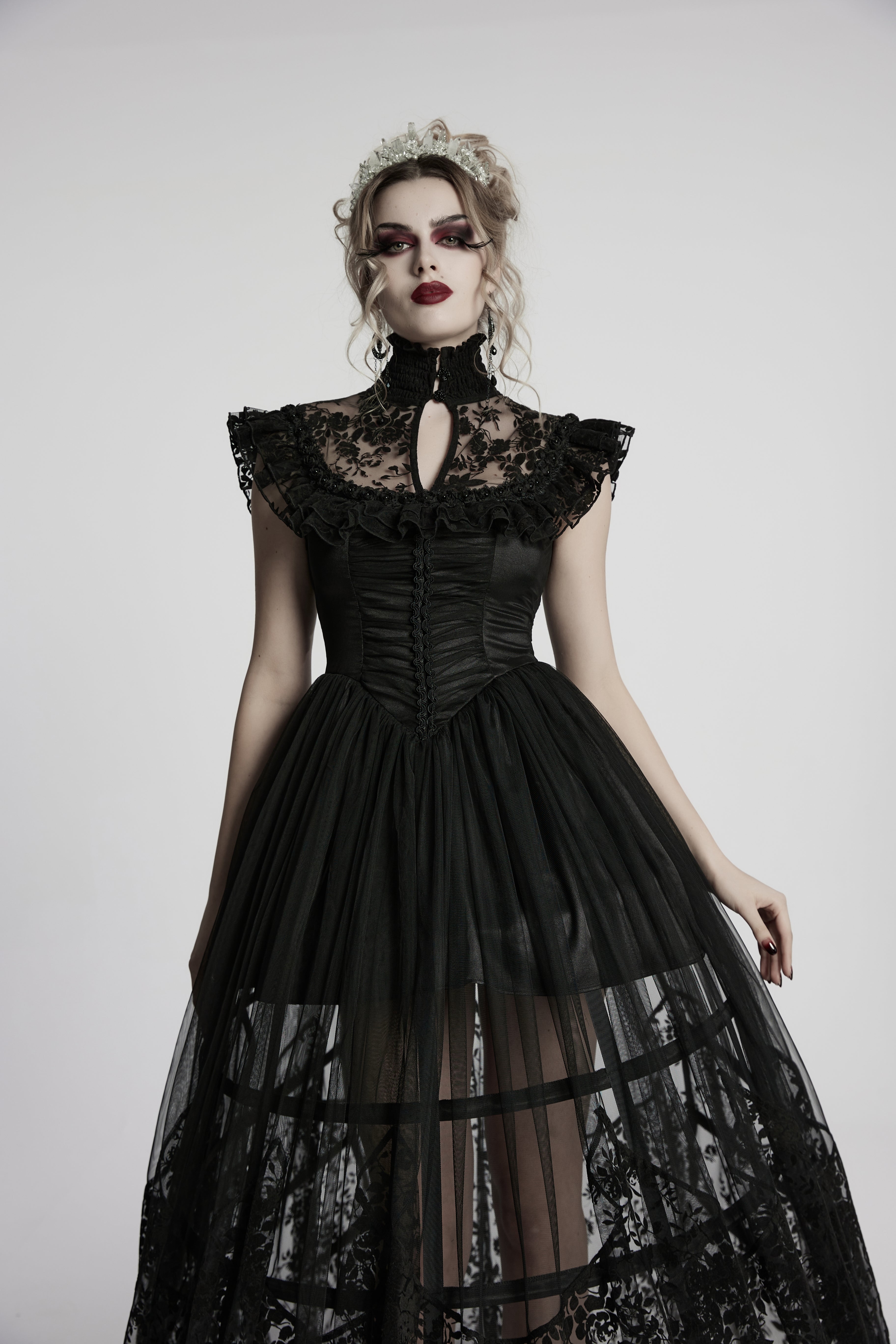 Punk Rave Seraphina Goth Flying Sleeve Dress - DevilGothic DevilGothic