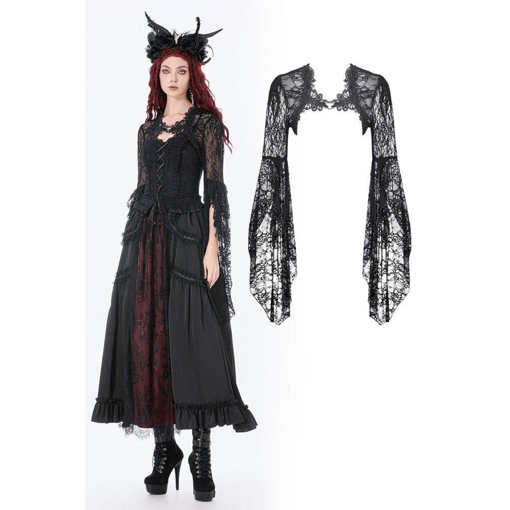 Dark In Love Lilith 3D Lace Bell Sleeve Cape - DevilGothic DevilGothic