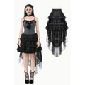 Dark in Love Belladonna Tiered Lace High-Low Goth Skirt in Black - DevilGothic DevilGothic