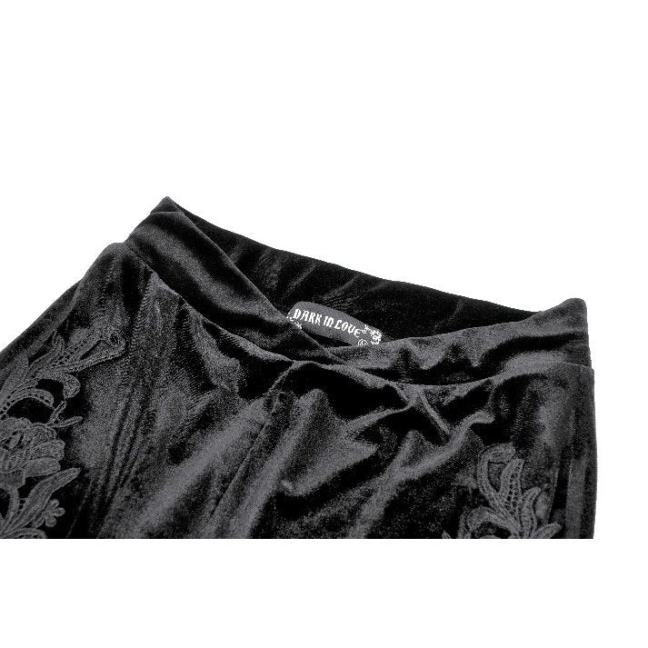 Dark in Love Erzebeth Velvet Lace Flare Trousers - DevilGothic DevilGothic