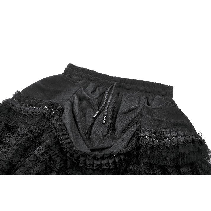 Dark In Love Beatrix Goth Satin Ruffled Overskirt - DevilGothic DevilGothic