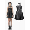 Dark in Love Valentina Red Velvet Mesh Panel Goth Dress - DevilGothic DevilGothic
