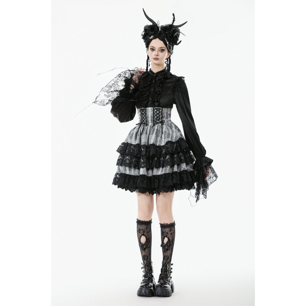 Dark in Love Hexa Layered Tartan Skirt - DevilGothic DevilGothic