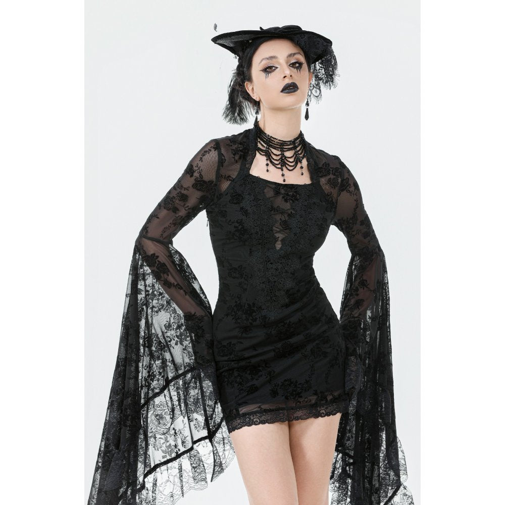 Dark In Love Minerva Bell Sleeve Lace Dress - DevilGothic DevilGothic