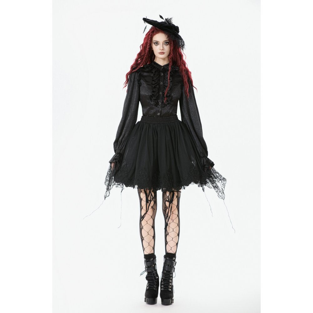 Dark in Love Bellatrix Gothic Embroidered Petticoat Skirt - DevilGothic DevilGothic