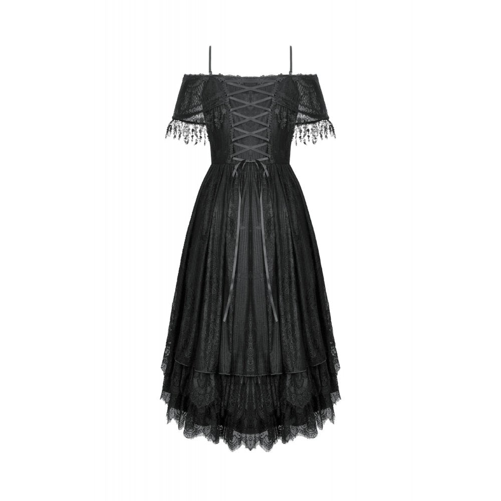Dark in Love Soraya Gothic Lace High-Low Dress - DevilGothic DevilGothic