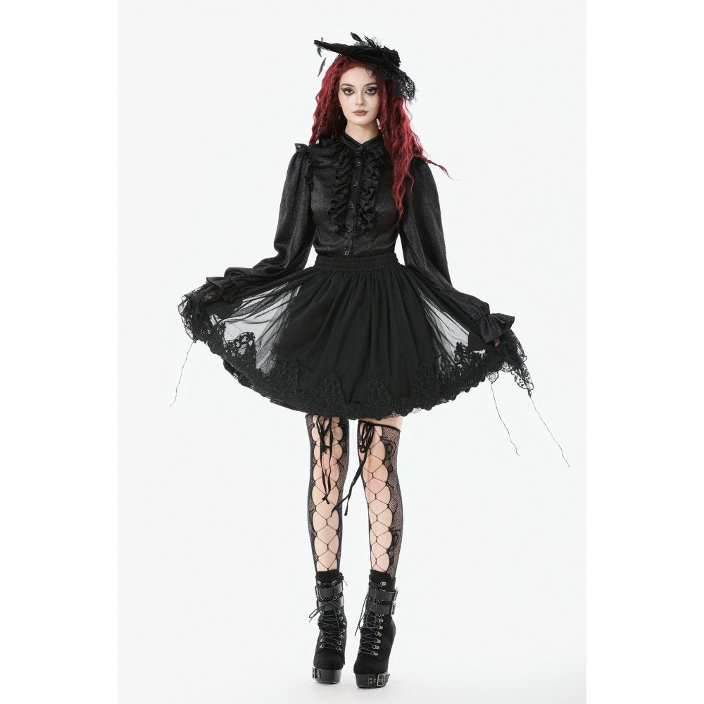 Dark in Love Bellatrix Gothic Embroidered Petticoat Skirt - DevilGothic DevilGothic