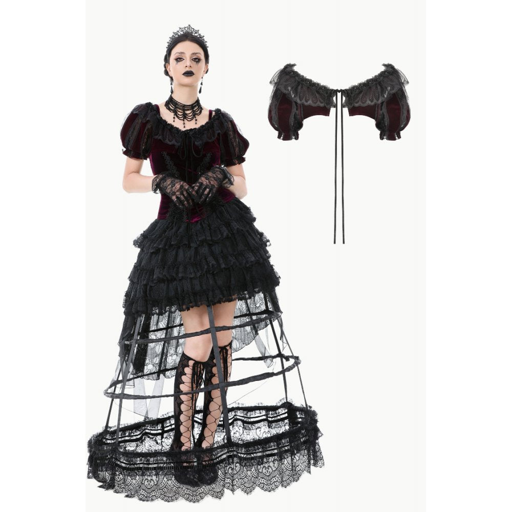 Dark in Love Isolde Velvet & Lace Puff Sleeve Bolero - DevilGothic DevilGothic