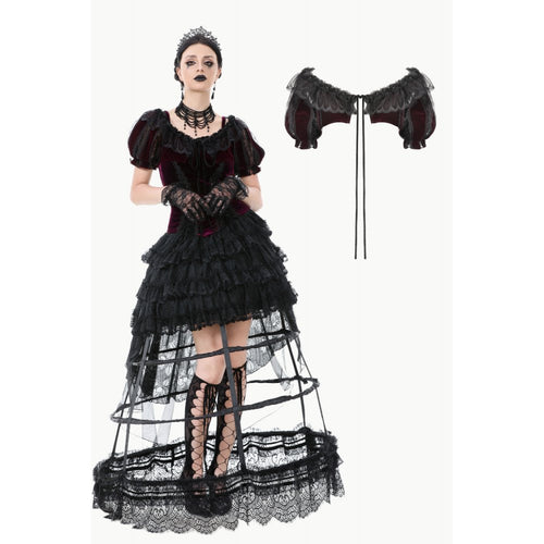 Dark in Love Isolde Velvet & Lace Puff Sleeve Bolero - DevilGothic DevilGothic