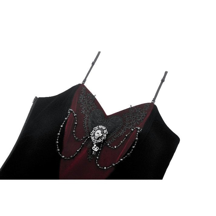 Dark in Love Morrigan Velvet & Lace Chain-Detail Top - DevilGothic DevilGothic
