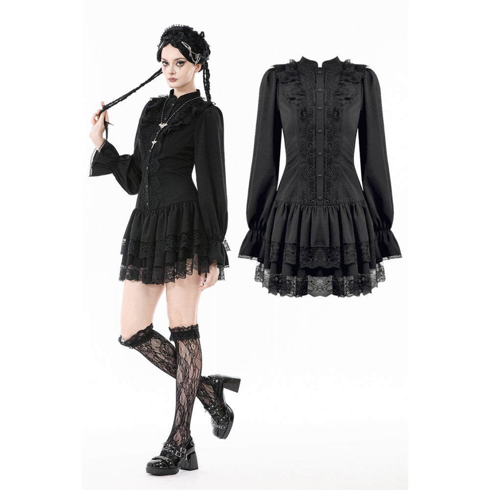 Dark in Love Desdemona Victorian Mini Dress - DevilGothic DevilGothic
