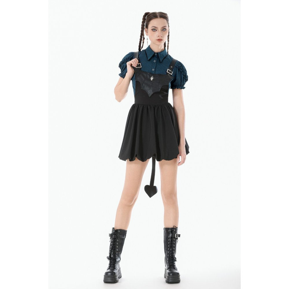 Dark In Love Lilith Bat Harness Bubble Dress - DevilGothic DevilGothic