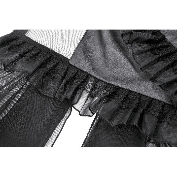 Dark in Love Seraphina Tiered Mesh & Ruffle Goth Layer Dress - DevilGothic DevilGothic