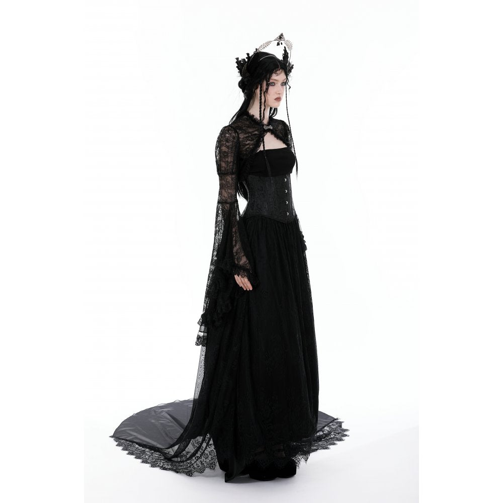 Dark in Love Belladonna Lace Bell Sleeve Goth Shrug - DevilGothic DevilGothic