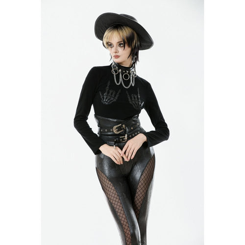 Dark in Love Lilith Skeleton Hands Long Sleeve Top - DevilGothic DevilGothic