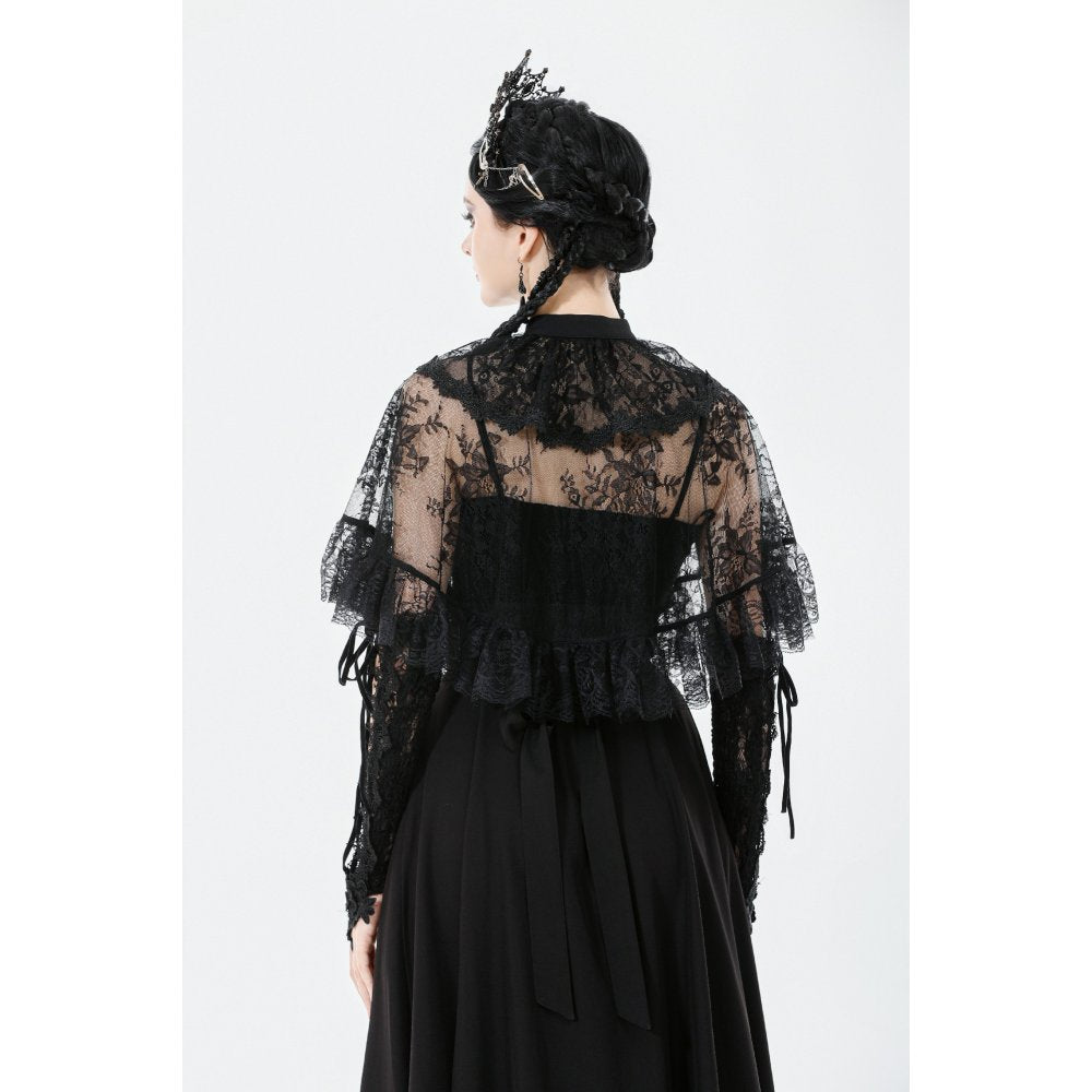 Dark in Love Bellatrix Lace Ruffle Capelet - DevilGothic DevilGothic