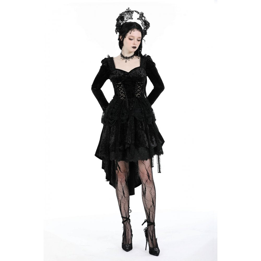 Dark in Love Seraphina Velvet Lace Goth Dress - DevilGothic DevilGothic