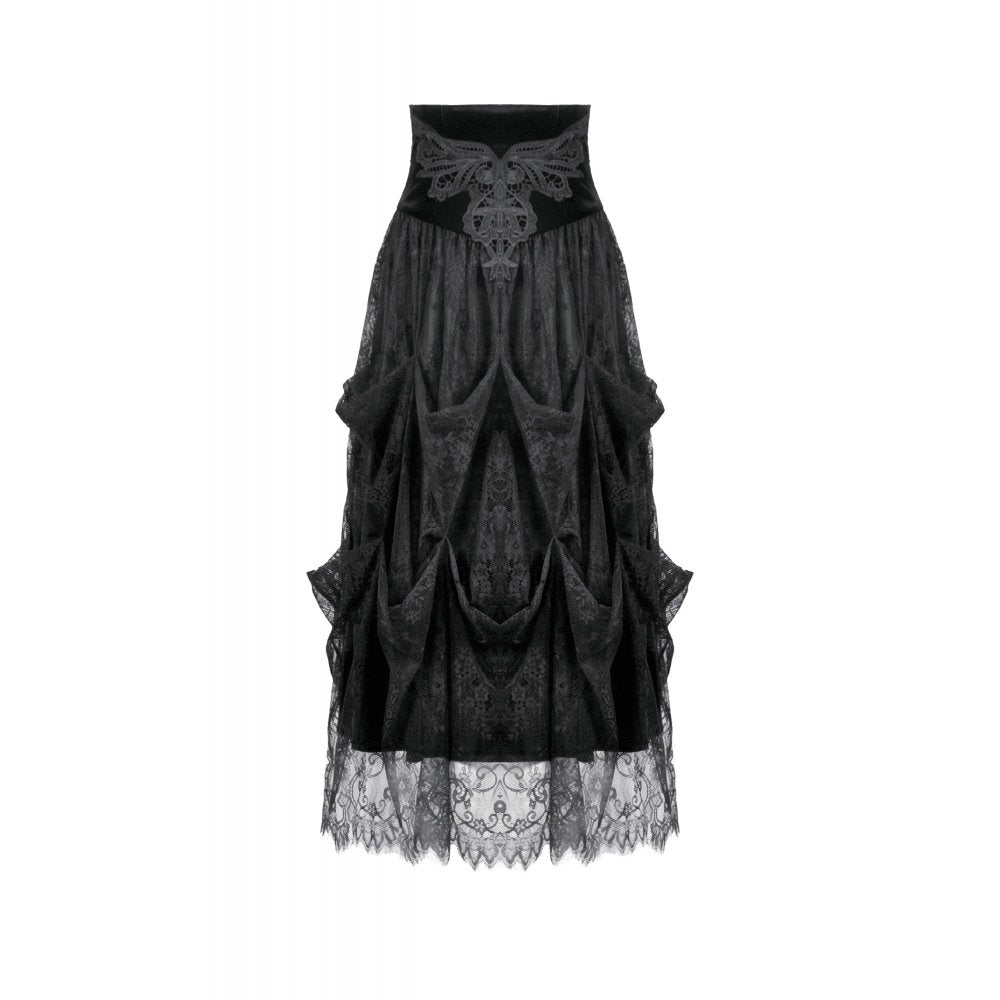 Dark in Love Gloriana Draped Maxi Skirt - DevilGothic DevilGothic