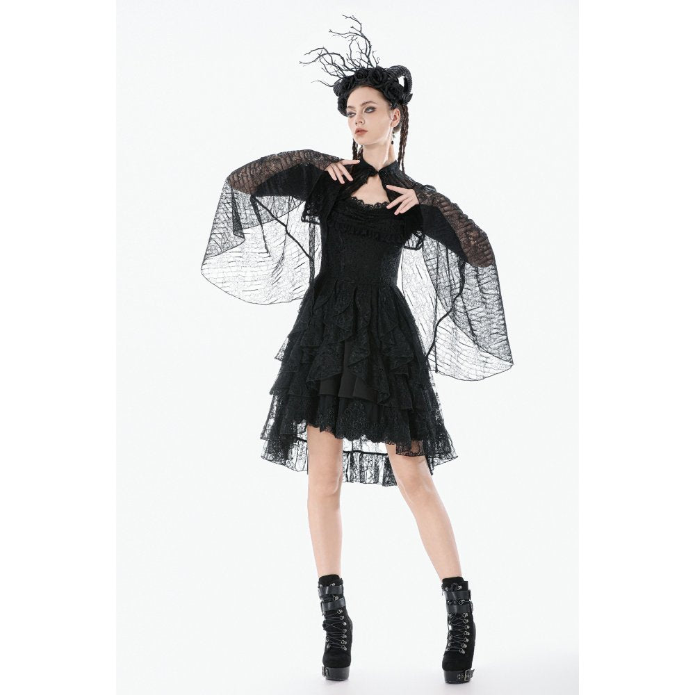 Dark in Love Elara Gothic Versatile Lace Shoulder Cape - DevilGothic DevilGothic