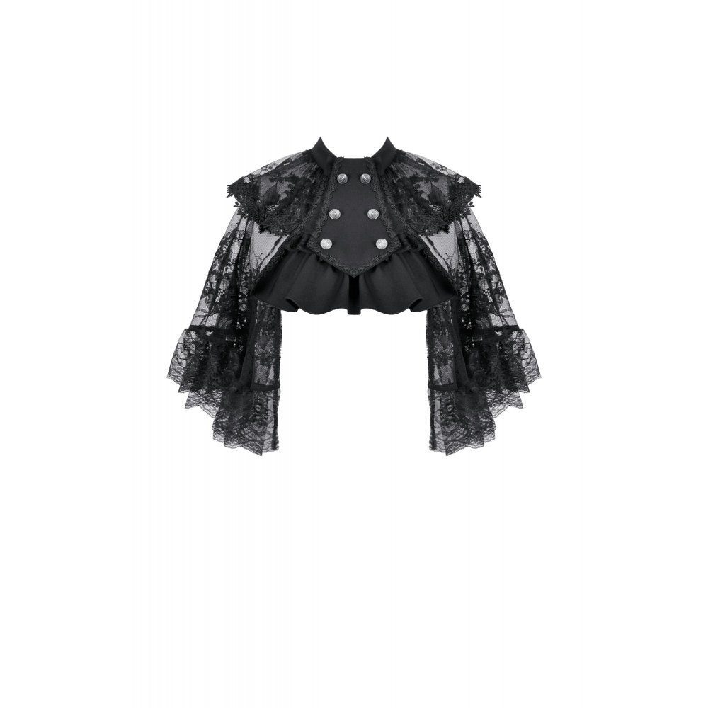 Dark in Love Bellatrix Lace Ruffle Capelet - DevilGothic DevilGothic