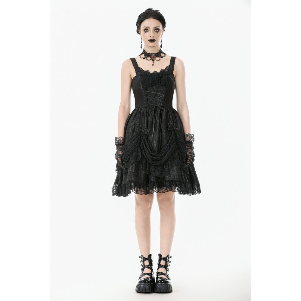 Dark in Love Shadow Lament Ruched Lolita Dress - DevilGothic DevilGothic