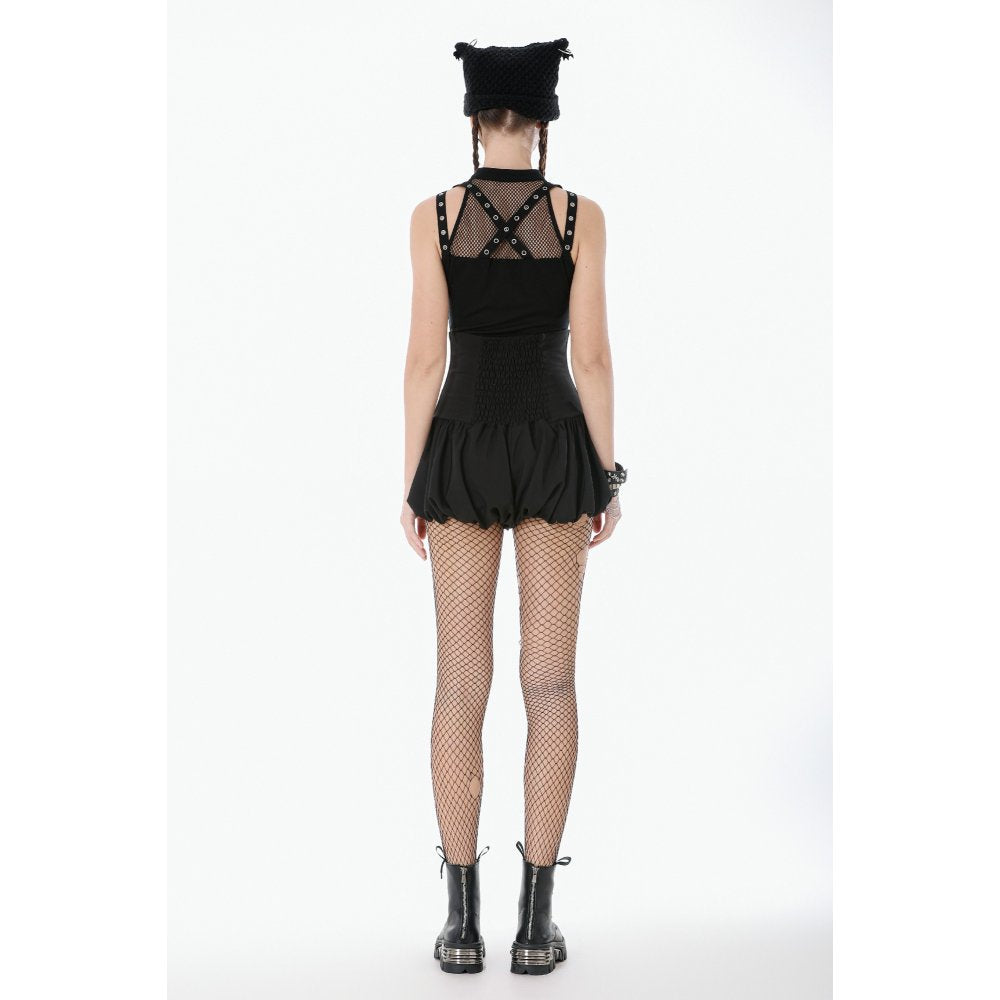 Dark in Love Ruth Mesh Strap Gothic Sleeveless Top - DevilGothic DevilGothic