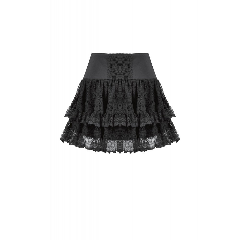 Dark in Love Astrid Lace Buckle Skirt - DevilGothic DevilGothic